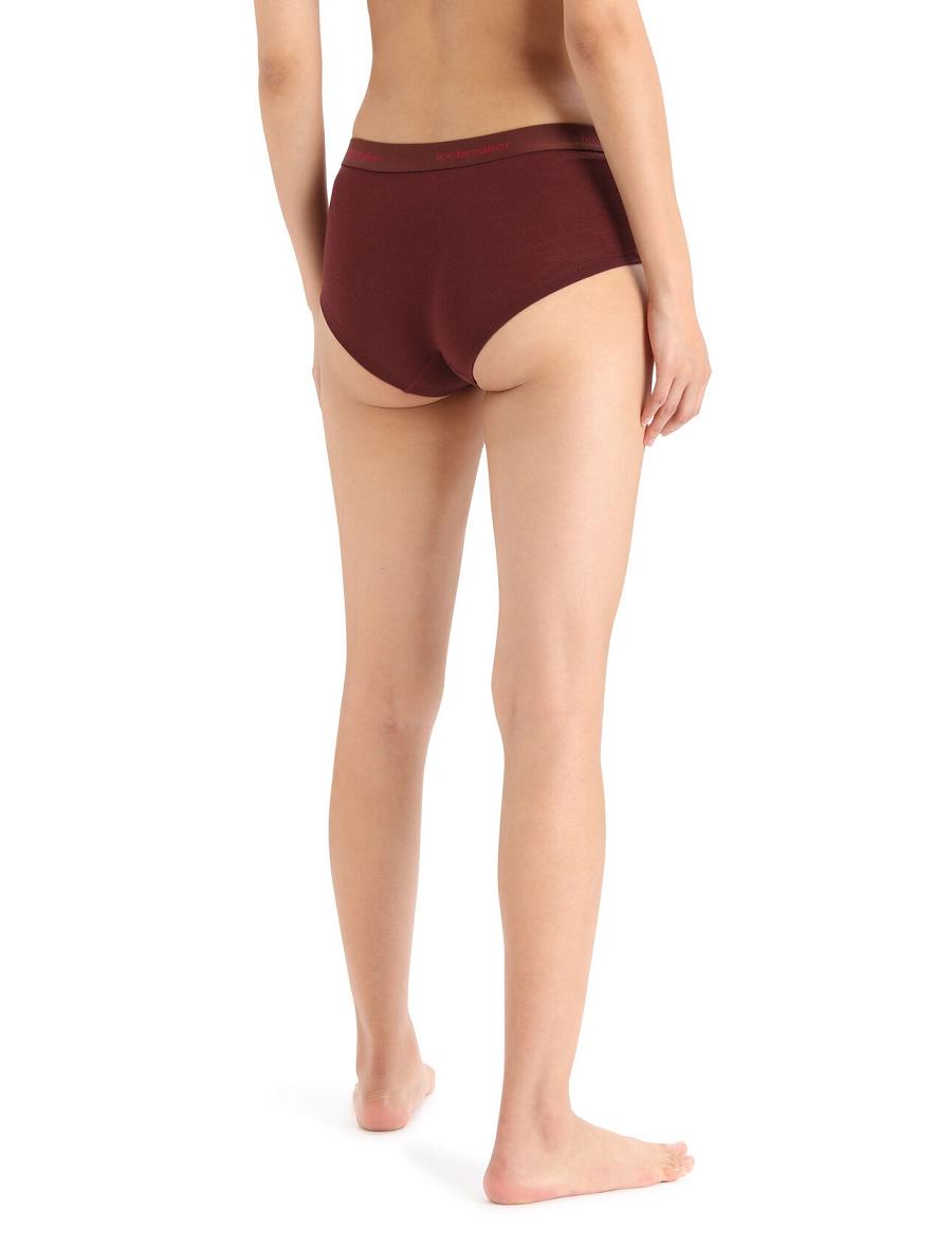 Women's Icebreaker Merino Sprite Hot Pants Underwear Espresso | CA 1241VRWD